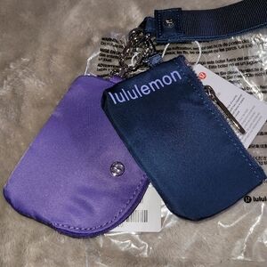 Rare Lululemon Dual Pouch Wristlet Navy Blue & Purple New With Tags